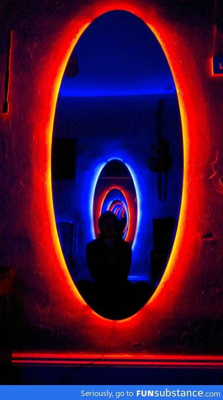 Portal illusion made with mirrors