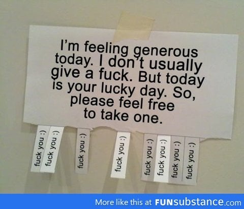 I'm actually giving them away