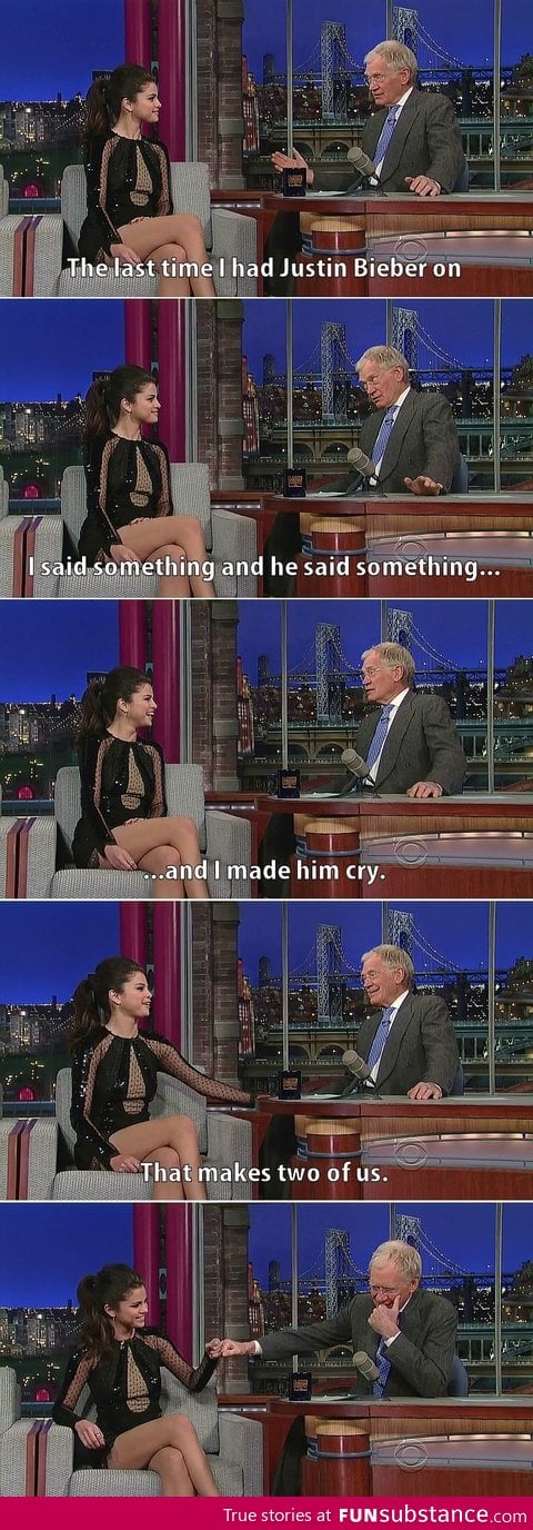 Letterman and Selena Gomez discuss Bieber