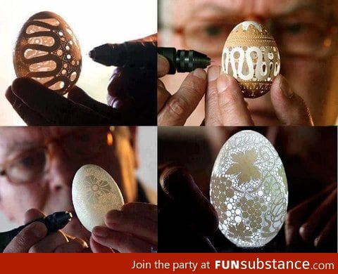 Awesome egg carving