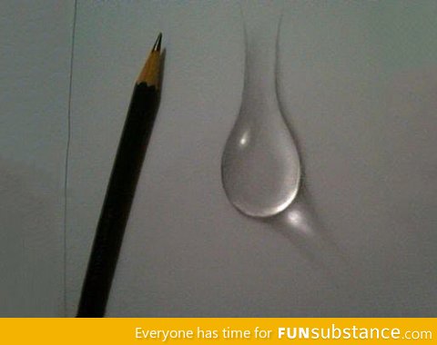 Super realistic water droplet drawing