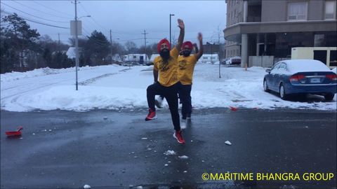 Snow Shovel Bhangra in the snow in Canada