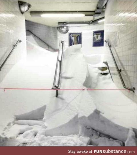 The blizzard crept underground in NYC