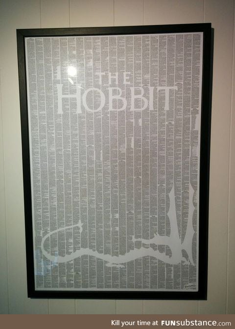 The Hobbit printed on one page