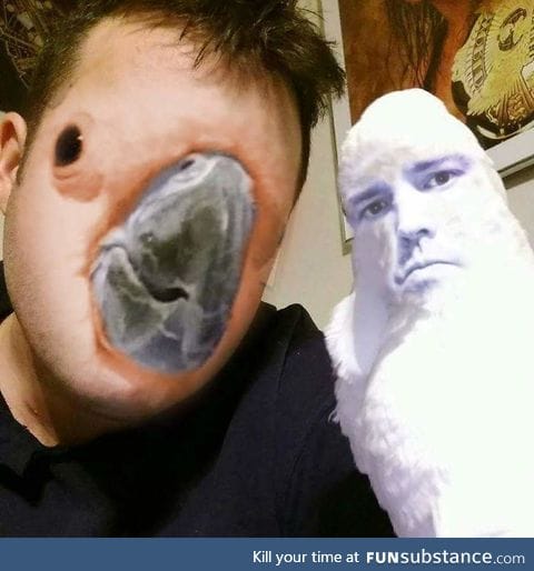 Terrifying face swap