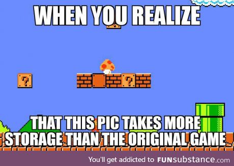 The Super Mario Bros game was only 31KB