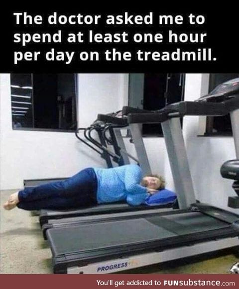 One hour on the treadmill