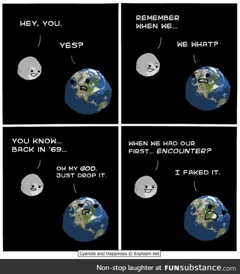Earth and the moon had a one night stand