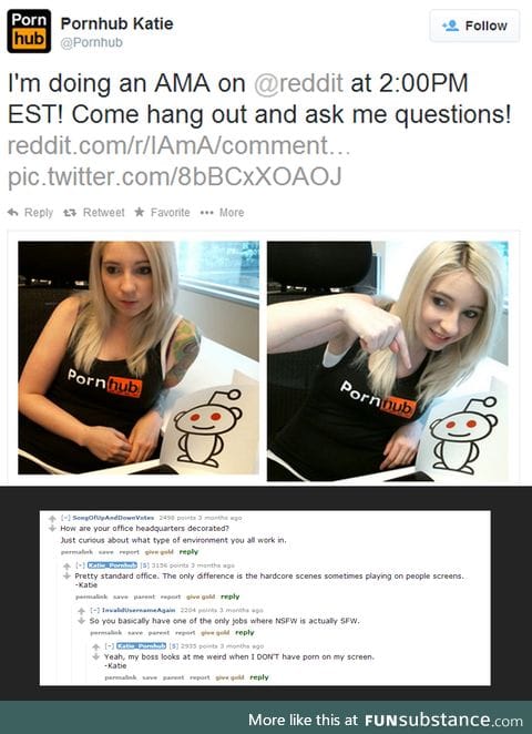 Apparently p*rnhub Katie did an AMA