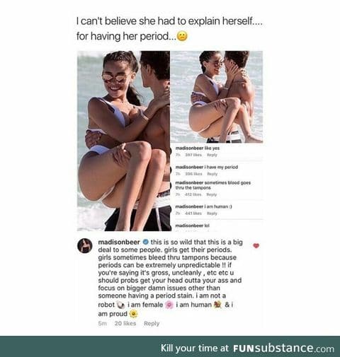 Getting a period at a beach