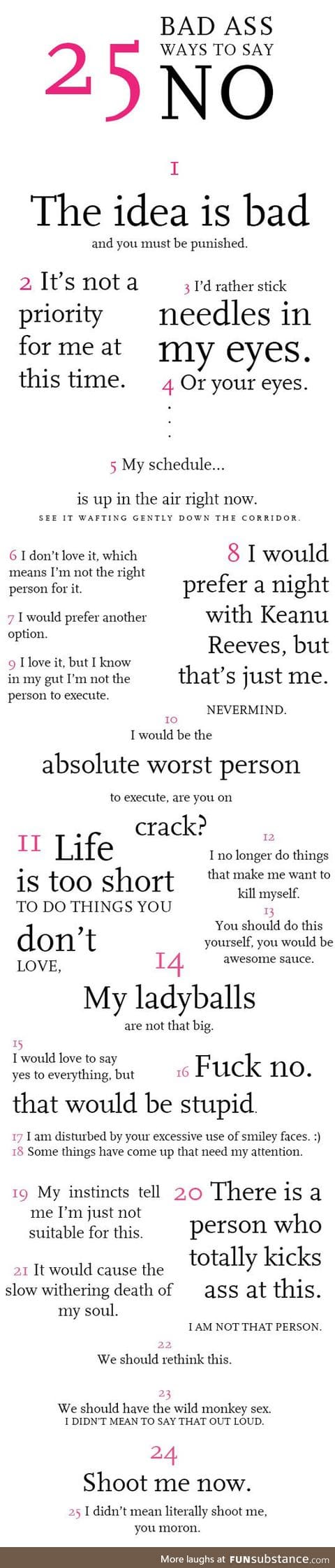 Some badass ways to say 'no'