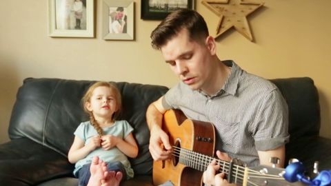 Dad and 4-year-old daughter duet: "You've Got a Friend in Me"