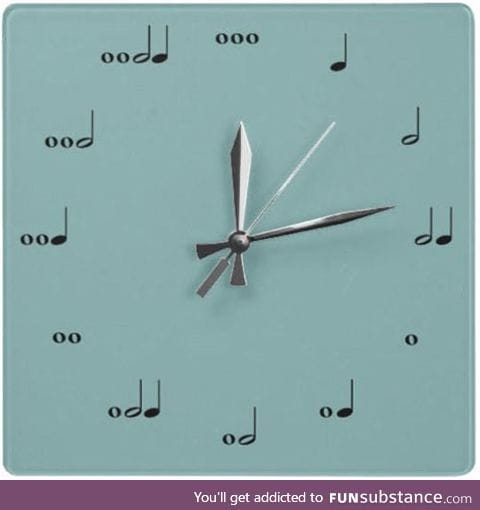 A clock that tells time with music