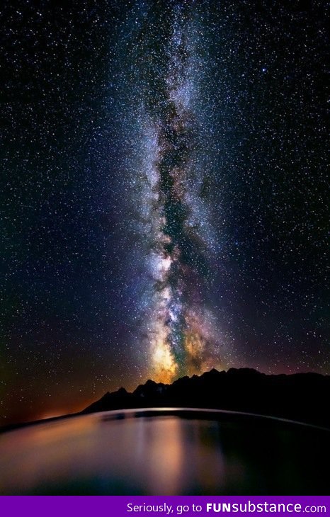 The Milky Way over lake titicaca, Peru