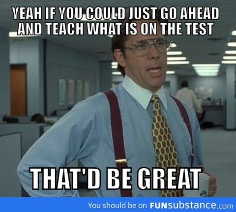 Whenever a test is coming up