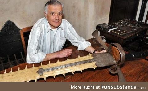 A sword made of a Sawfish's rostrum
