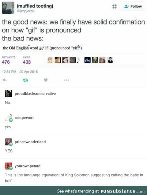 You can let it be Jiff! Just please no!
