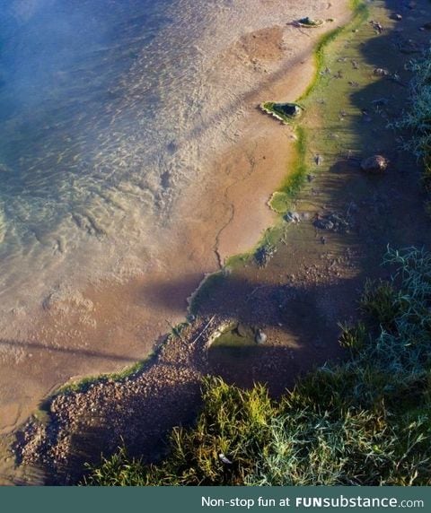 This is not a beach, it's a picture of a puddle