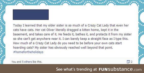 A whole new level of crazy cat lady