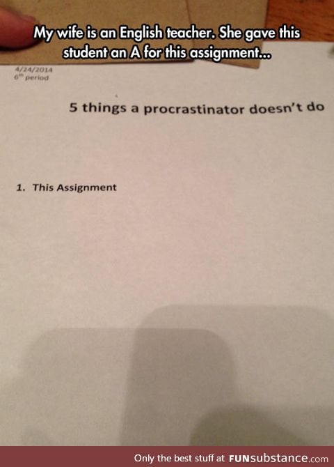 Procrastinator conduct