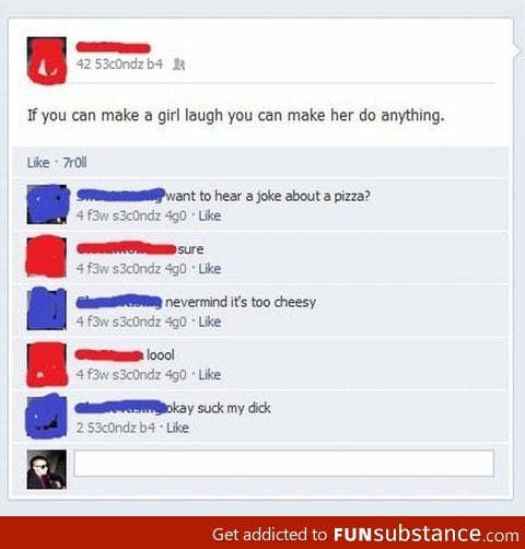 Making a girl laugh