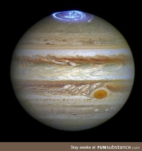 Auroras larger than Earth on Jupiter