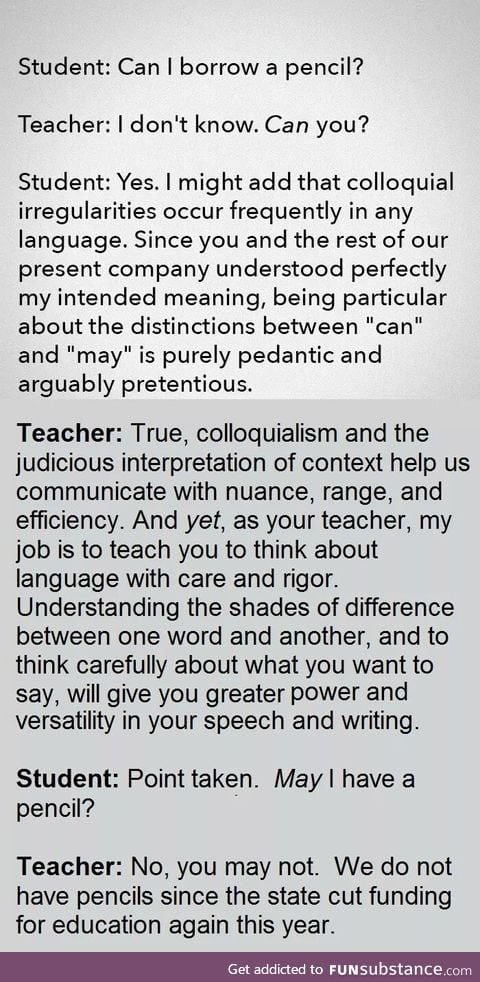 May I have a pencil