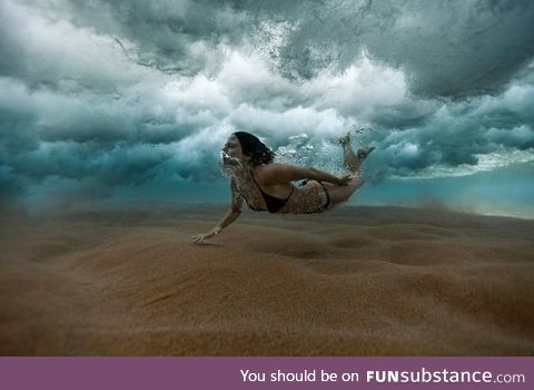 Under water