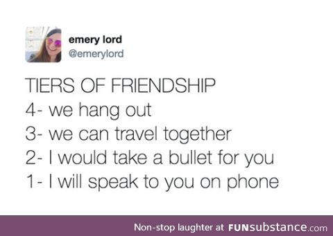 Tiers of friendship