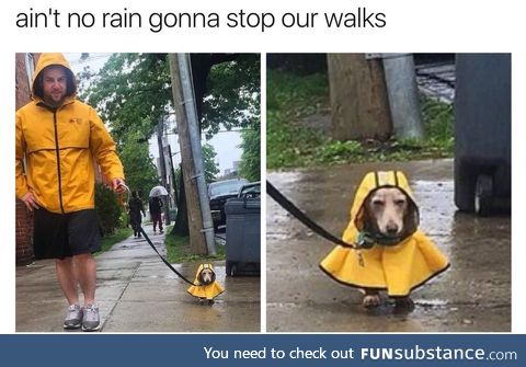 Rain or shine we're gonna walk