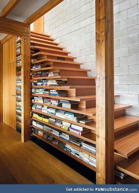 Pleasing bookshelf stairs