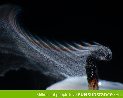 Candle smoke rainbow