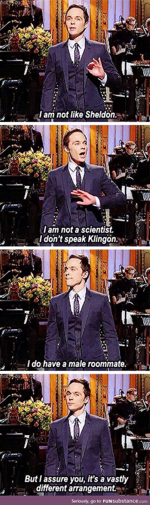 Jim parsons comparing himself to sheldon