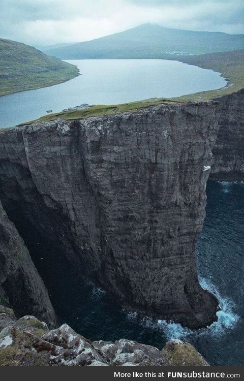 Lake above an ocean