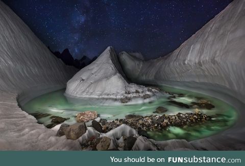 A drone was used to find this hidden glacial pool in the Himalayas