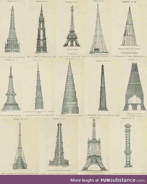 Rejected designs for the Eiffel Tower