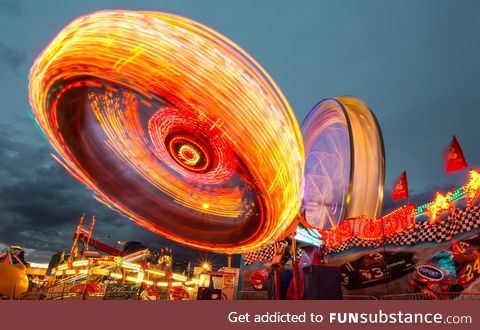 Long exposure of a Tilt-A-Whirl