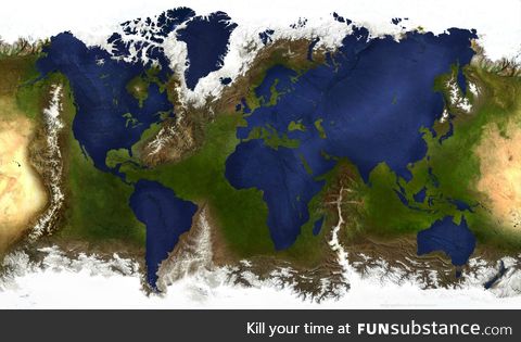 What the world would look like if land and water were switched