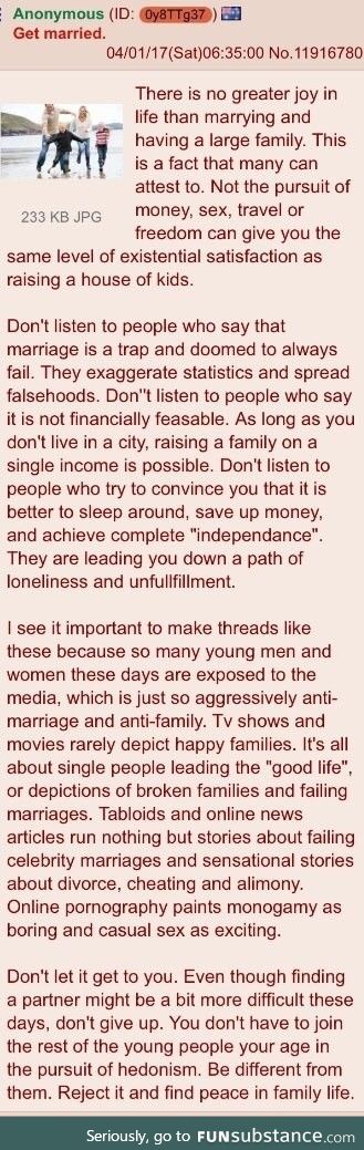 Anon speaks about marriage