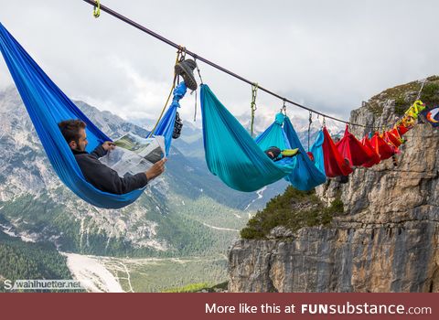 Camping hundreds of feet above
