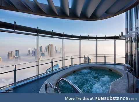 Hot tubbing above the clouds