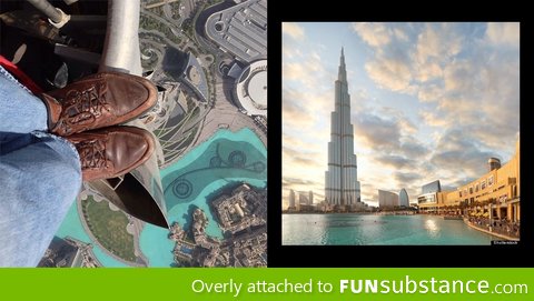 Looking straight down from the top of the tallest building in the world