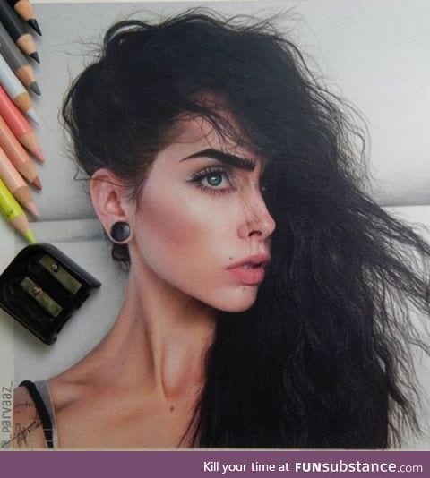 Hyper realistic colored pencil portrait