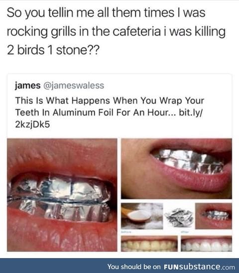 Aluminum foil teeth whitening