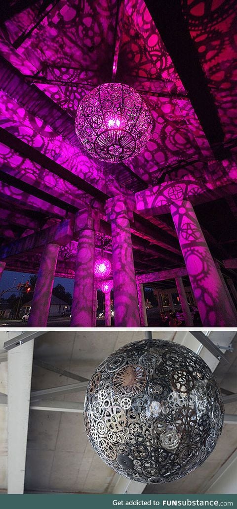 Old bike parts turned into a glorious chandelier