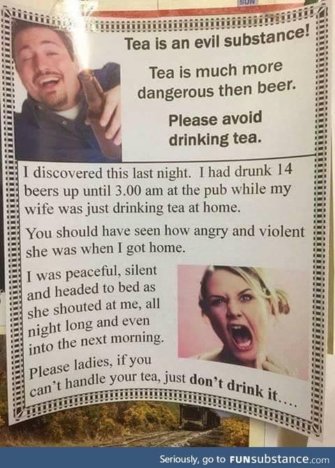 Please avoid drinking tea