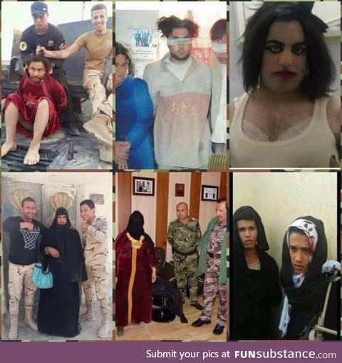 Photos released by the Iraqi police show ISIS fighters in women's clothes
