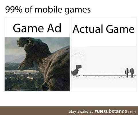Mobile game ads vs actual game