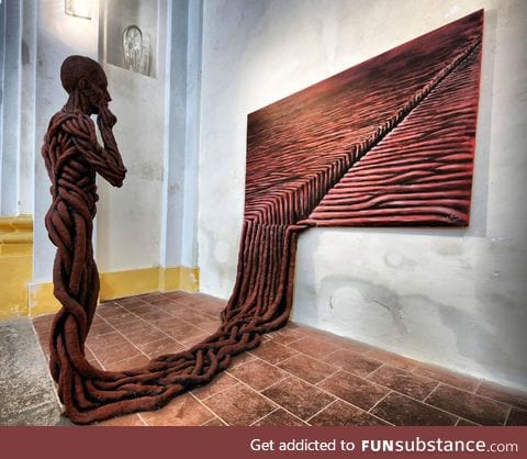 "Escape into reality" By Michal Trpak,Sculpture/Painting 2017