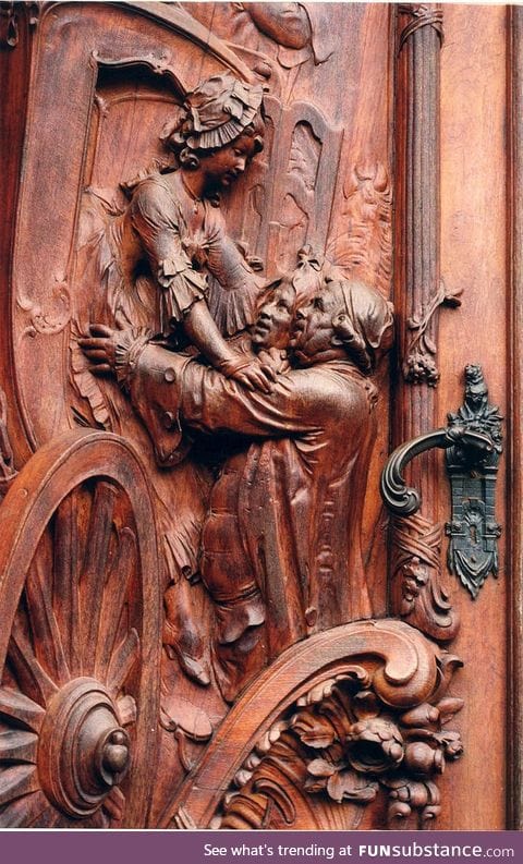 Carved door in Germany